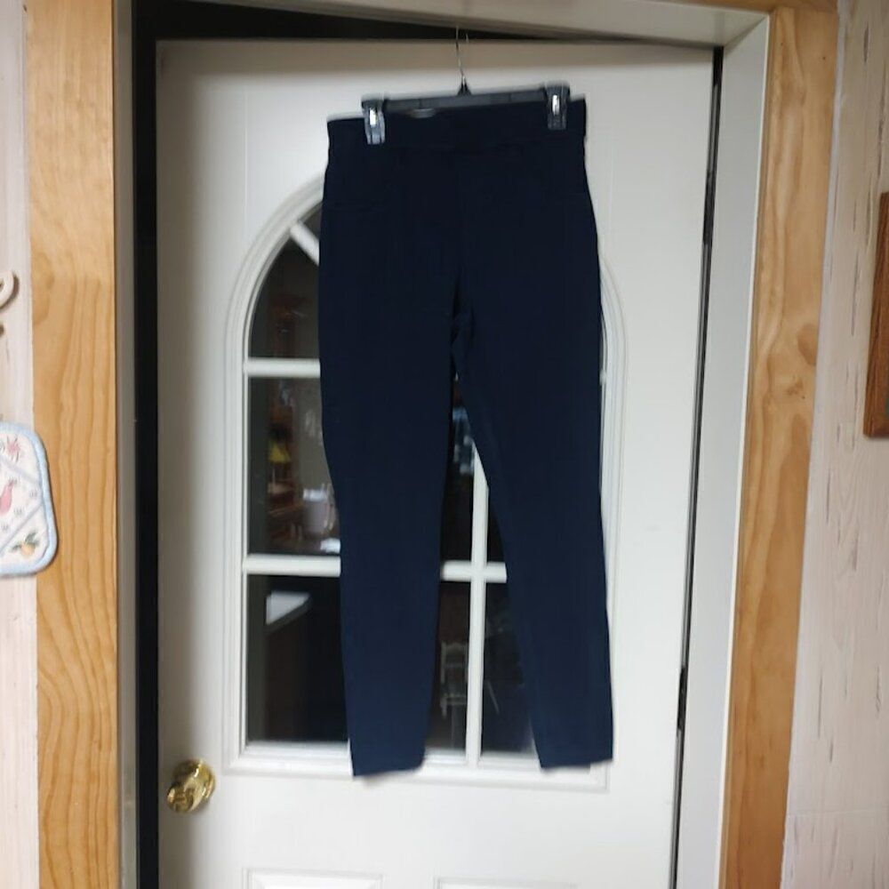 New Hue Dark Blue Denim Legging Yoga Stretch Wide Waistband Women's M 8/10